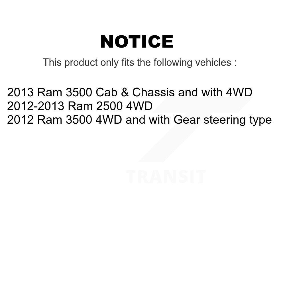 Wheel Bearing And Tie Rod End Front Kit For Ram 3500 2500