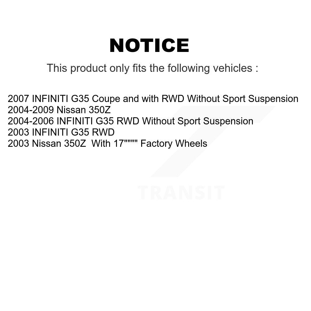 Hub Bearing Assembly And Link Front Kit For INFINITI G35 Nissan 350Z