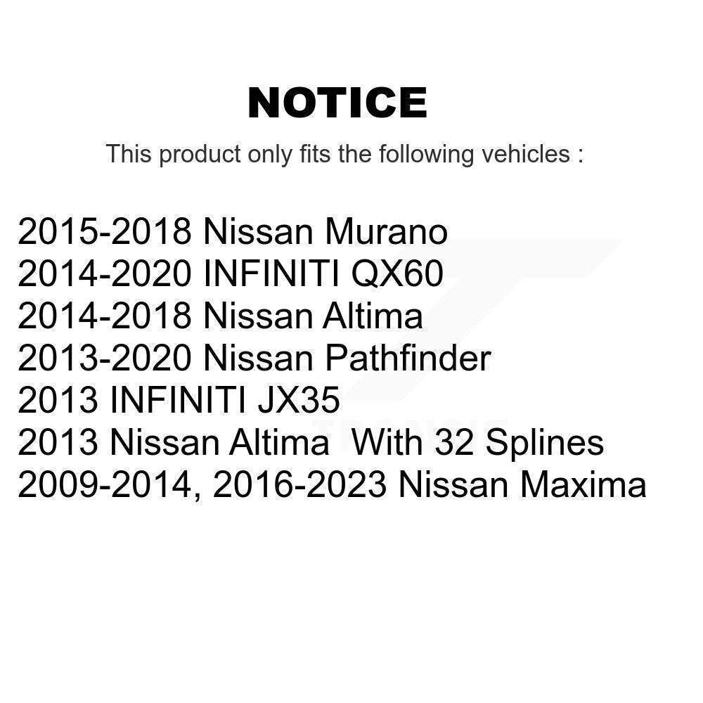 Hub Bearing Assembly Link Front Kit For Nissan Pathfinder Murano Altima INFINITI