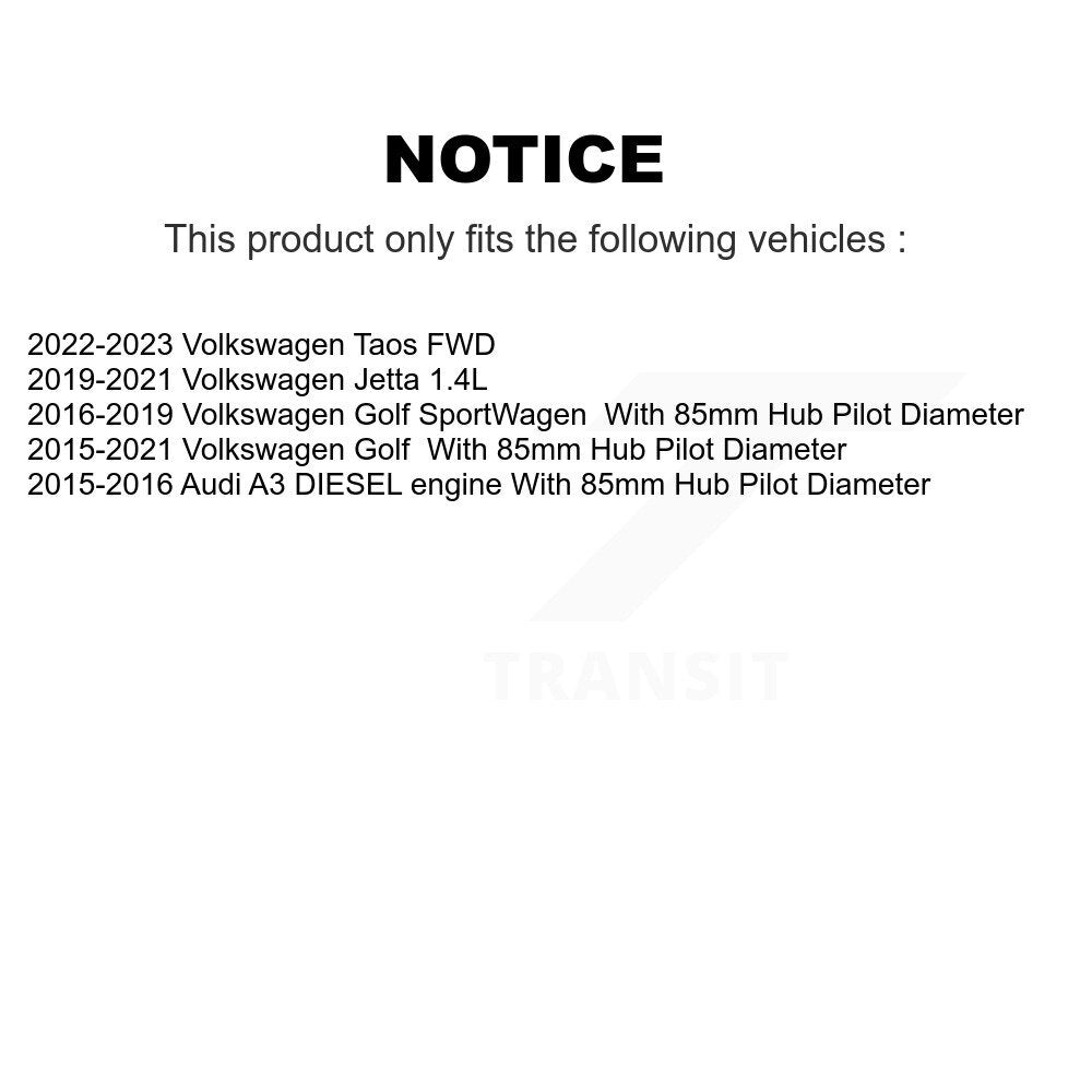 Wheel Bearing Tie Rod End Front Kit For Volkswagen Golf Jetta Taos SportWagen A3