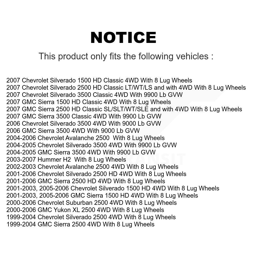 Bearing Lower Ball Joint Link Front Kit For GMC Chevrolet Sierra 2500 HD 3500 H2