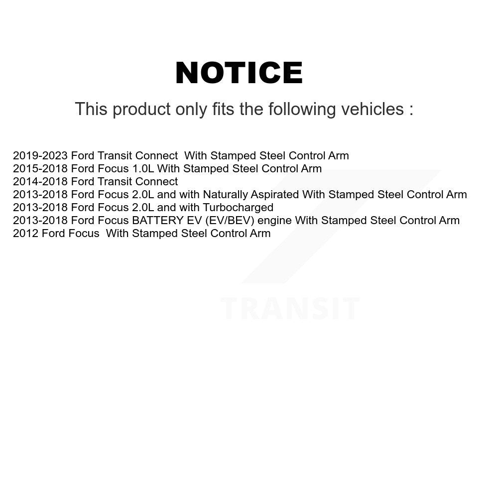 Bearing Lower Control Arm & Link Front Right Kit For Ford Focus Transit Connect