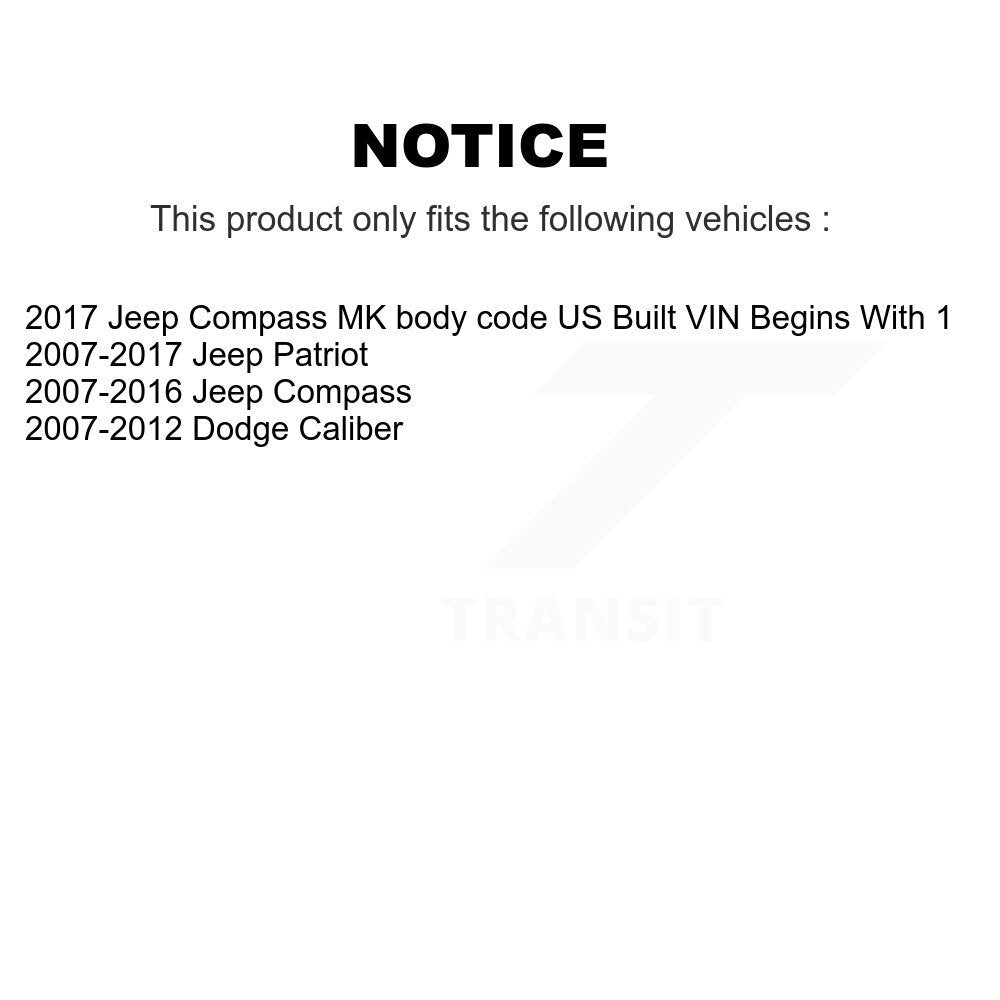 Bearing Lower Ball Joint Tie Rod & Link Front Kit (5Pc) For Jeep Patriot Compass