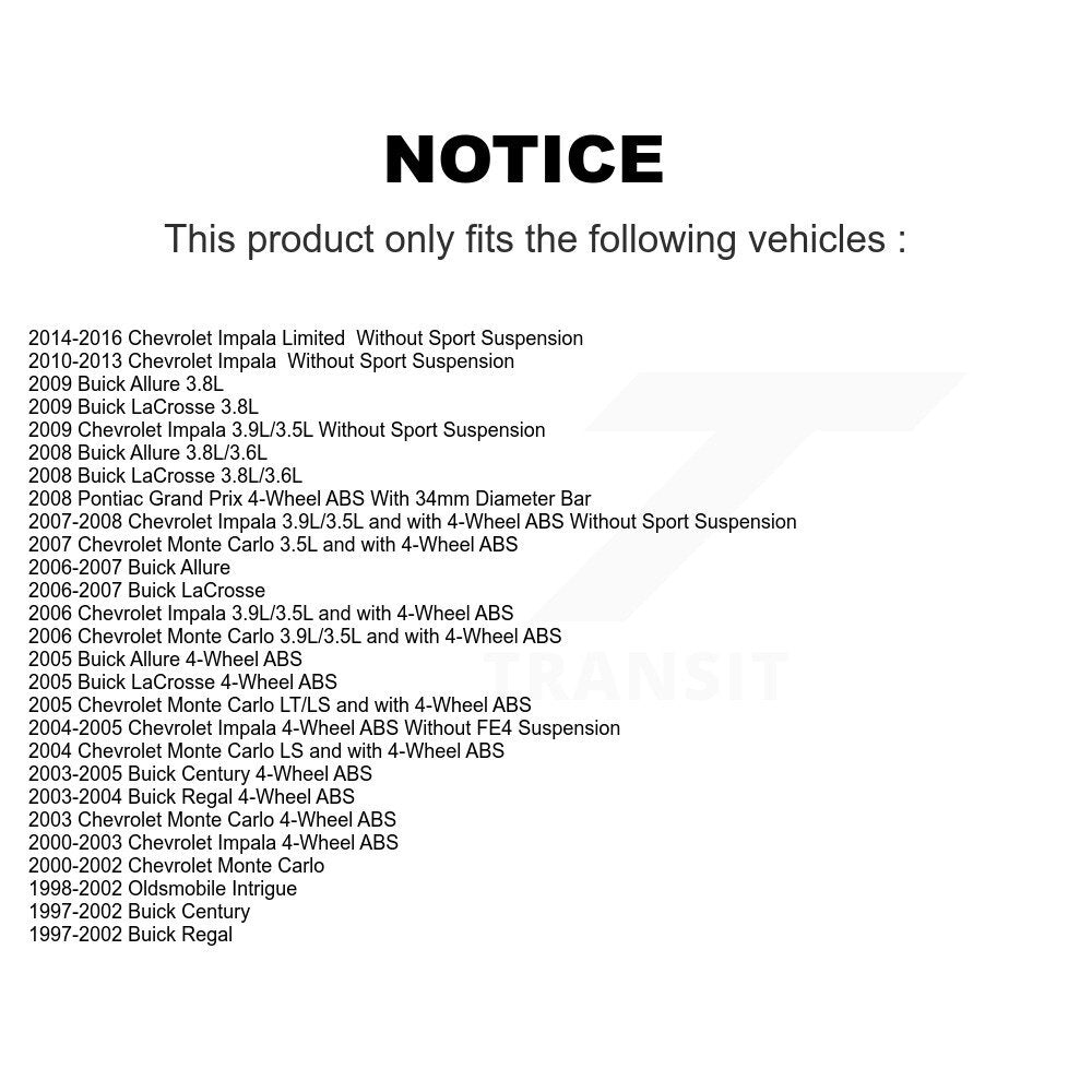 Bearing Lower Ball Joint Tie Rod Link Front Kit (5Pc) For Chevrolet Impala Buick