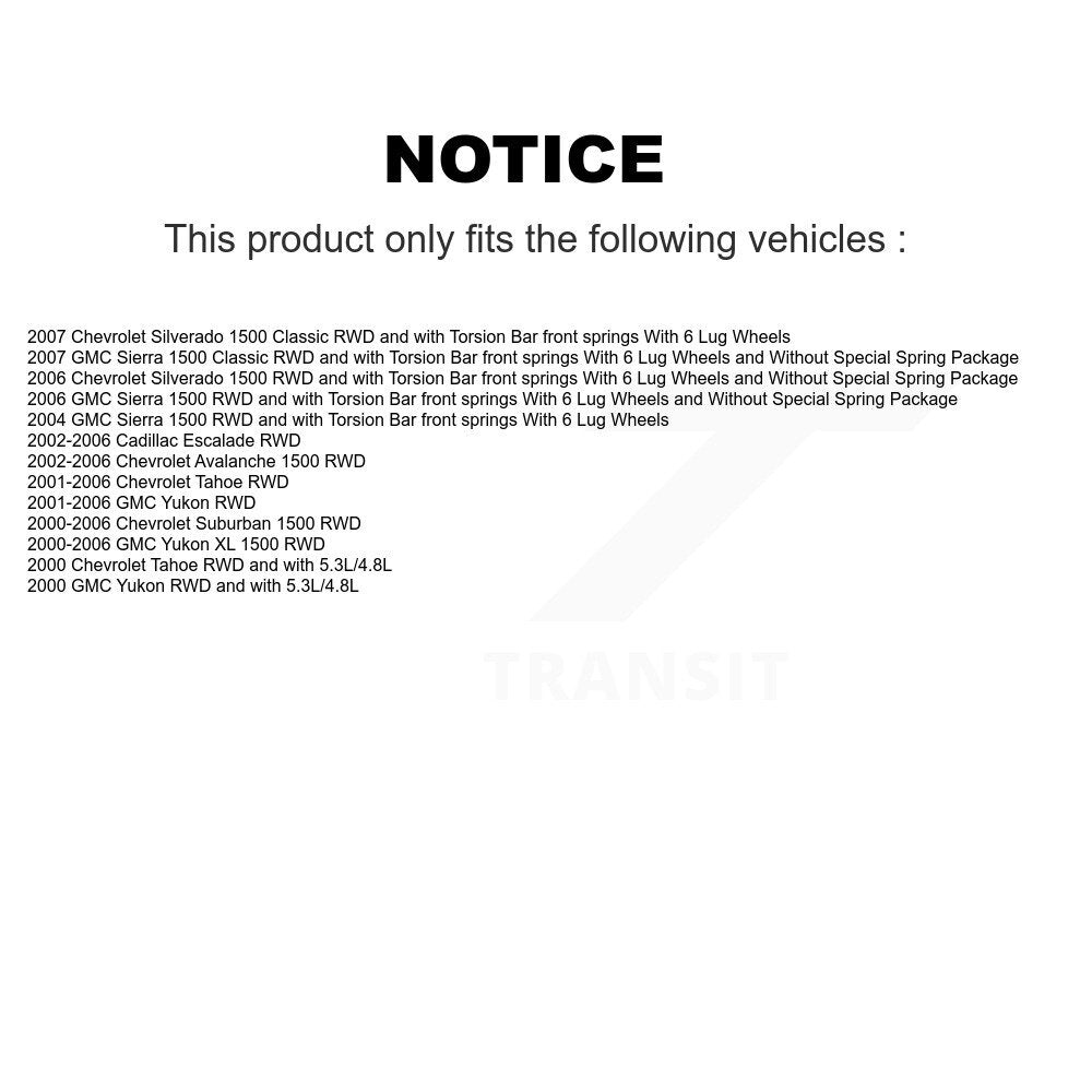 Bearing Lower Upper Control Arm Link Front Left Kit For Chevrolet GMC Sierra XL