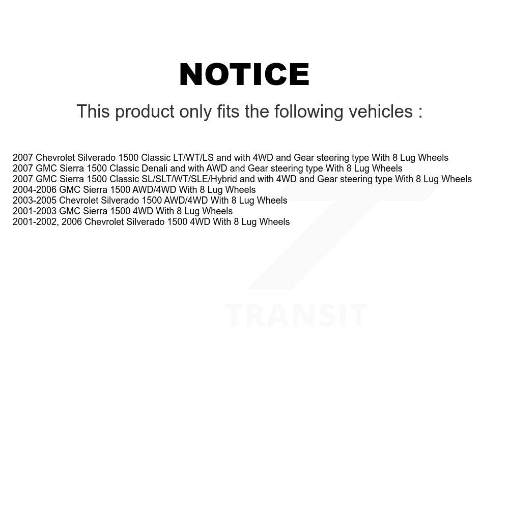 Bearing Lower Control Arm Outer Tie Rod Link Front Right Kit For Chevrolet 1500