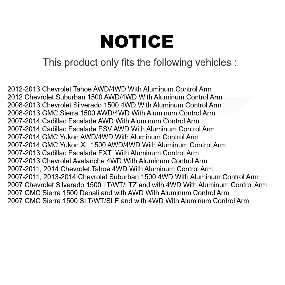 Bearing Lower Ball Joint Link Front Kit For Chevrolet GMC Sierra 1500 Silverado