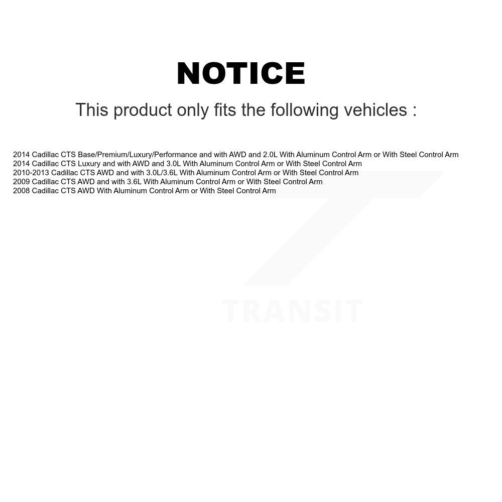Hub Bearing Lower Ball Joint Sway Bar Stabilizer Link Front Kit For Cadillac CTS