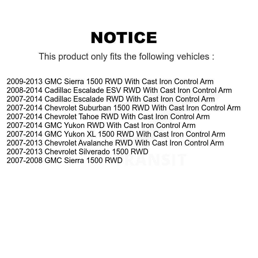 Bearing Lower Control Arm Link Front Kit For Chevrolet GMC Sierra 1500 Silverado