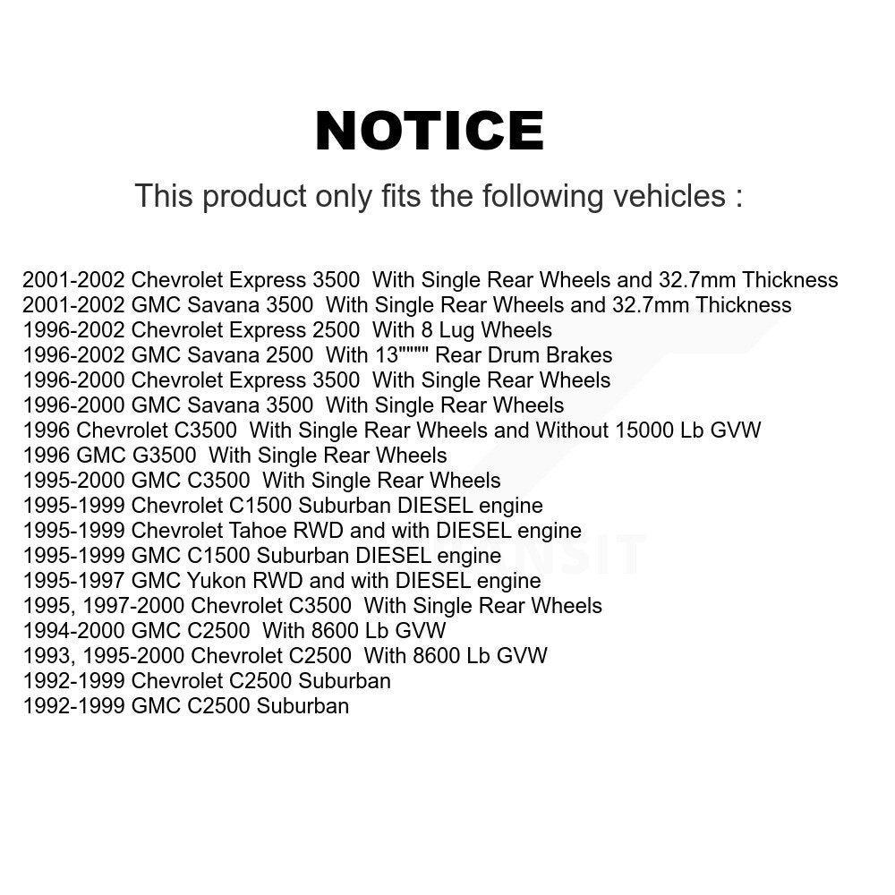 Brake Rotor & Front Pair For Chevrolet GMC C2500 Express 3500 Tahoe C3500 Savana