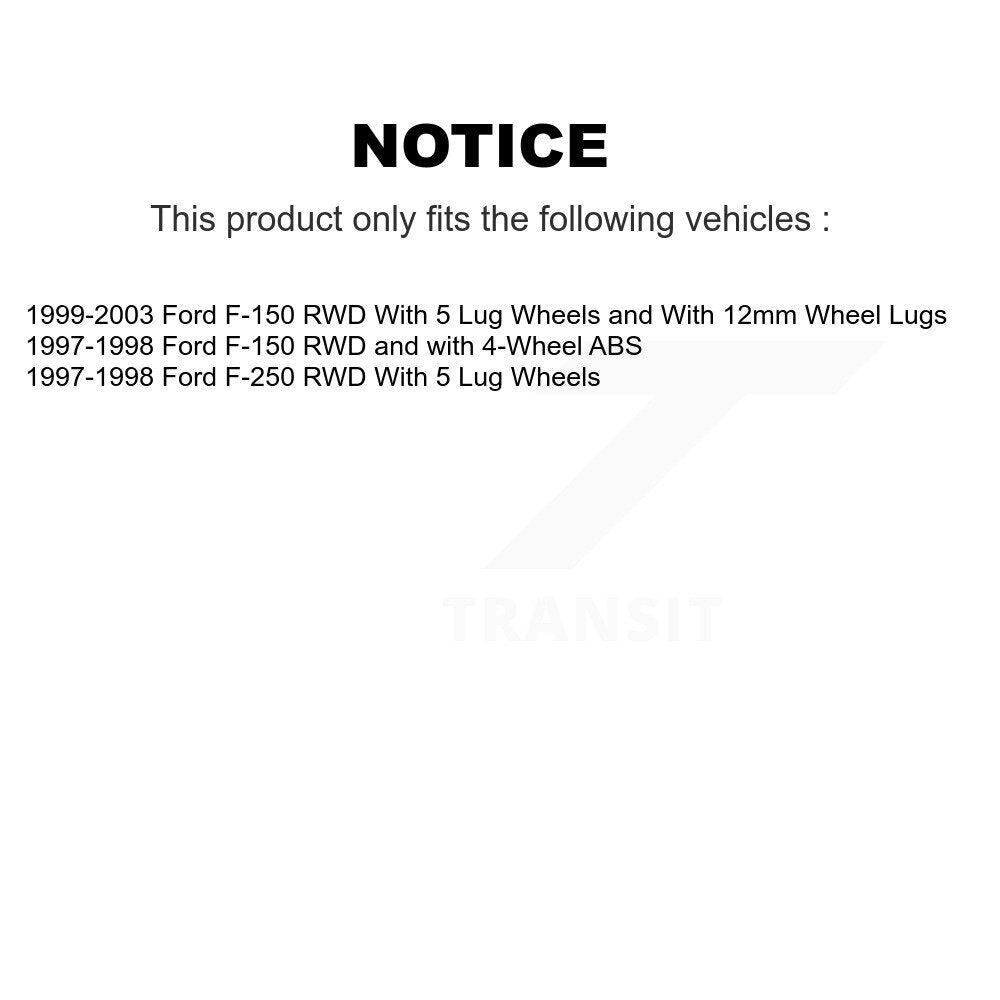 Disc Brake Rotors And Hub Assembly Front Pair For Ford F-150 F-250