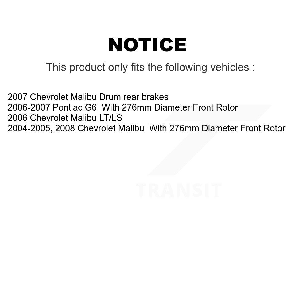 Disc Brake Rotors Front Pair For Chevrolet Malibu Pontiac G6
