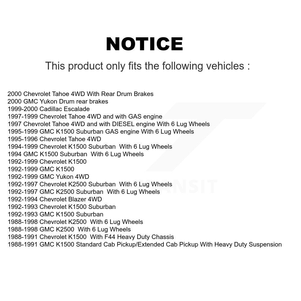 Brake Rotor Front Pair For K1500 Chevrolet GMC K2500 Tahoe Yukon Suburban Blazer
