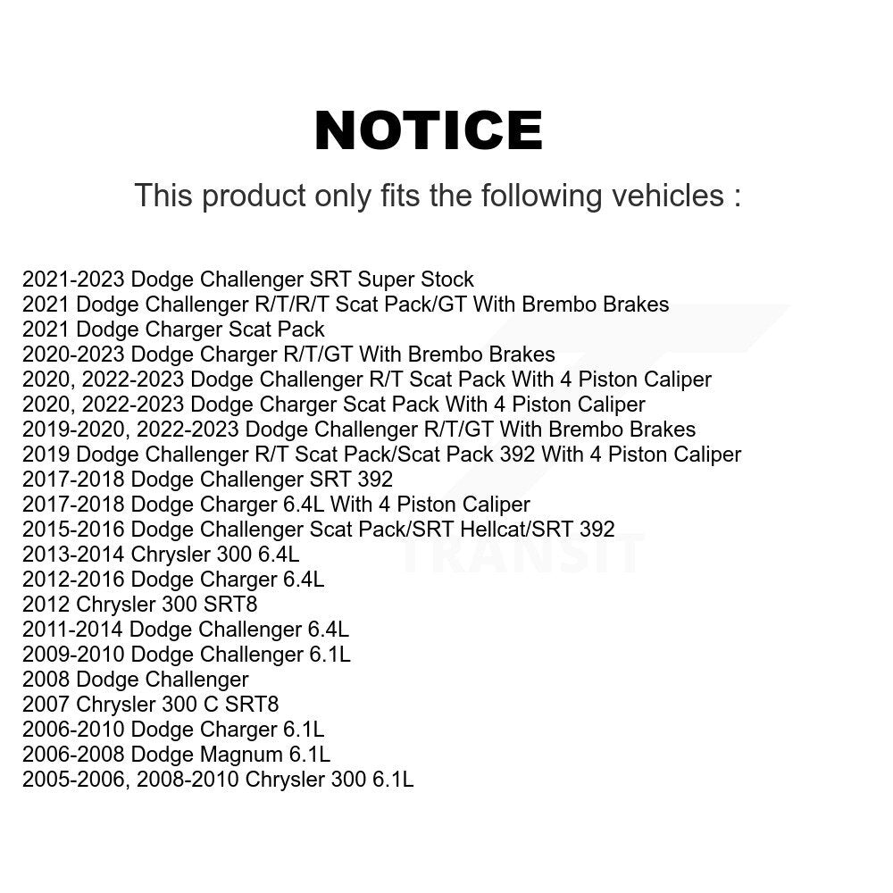 Disc Brake Rotors Front Pair For Dodge Charger Chrysler 300 Challenger Magnum