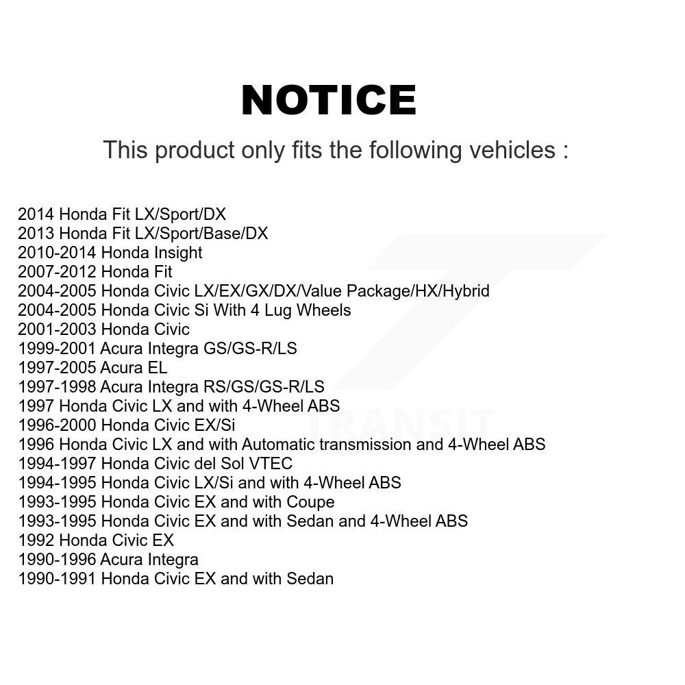 Disc Brake Rotor Front Pair For Honda Civic Fit Acura EL Integra Insight del Sol