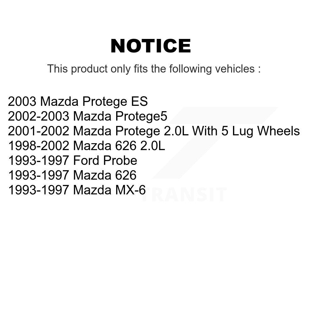 Disc Brake Rotors Front Pair For Mazda Protege Protege5 626 Ford Probe MX-6