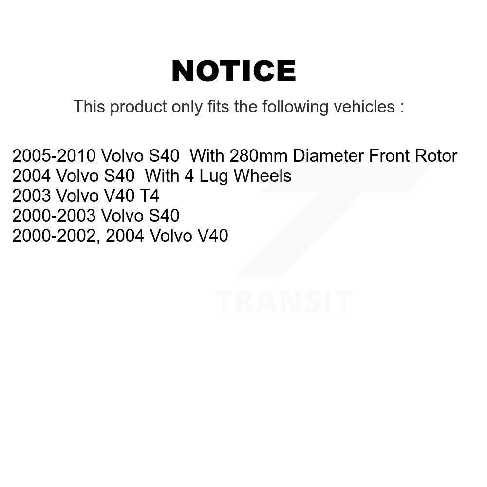 Disc Brake Rotors Front Pair For Volvo S40 V40