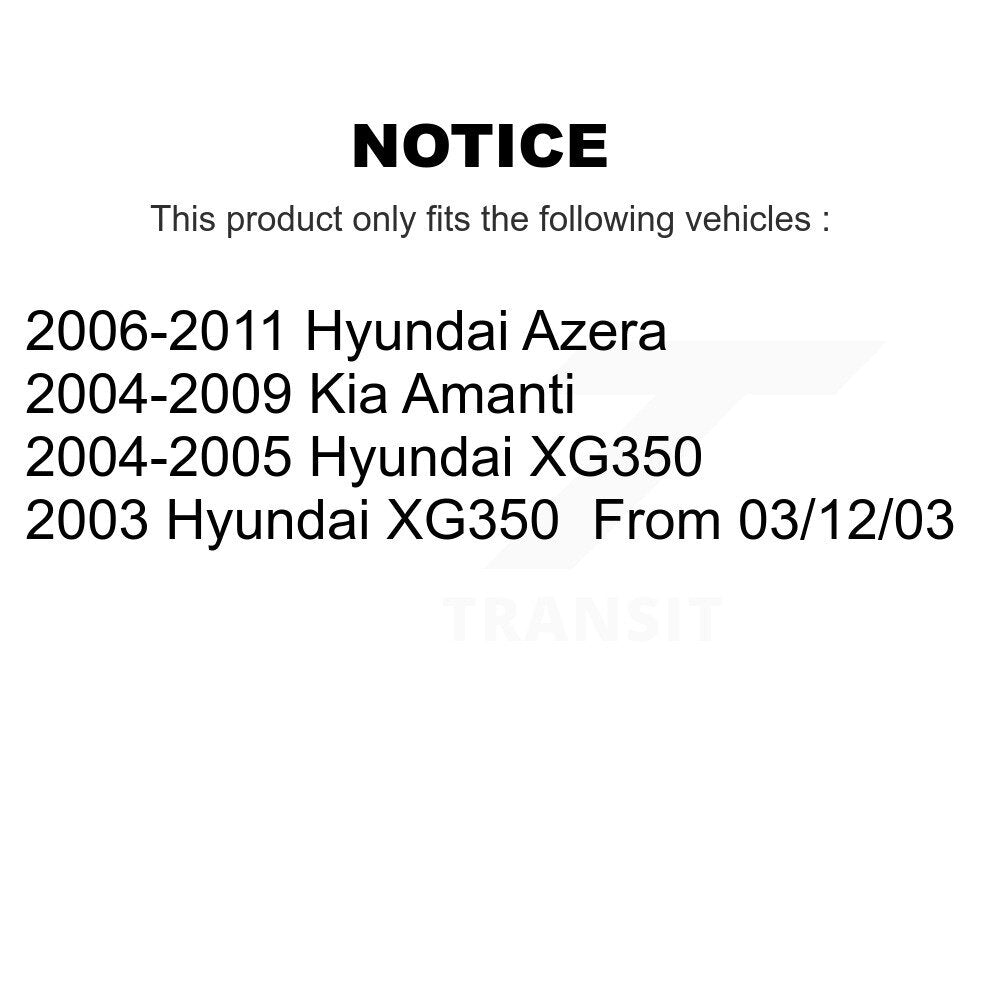 Disc Brake Rotors Front Pair For Hyundai Azera Kia Amanti XG350