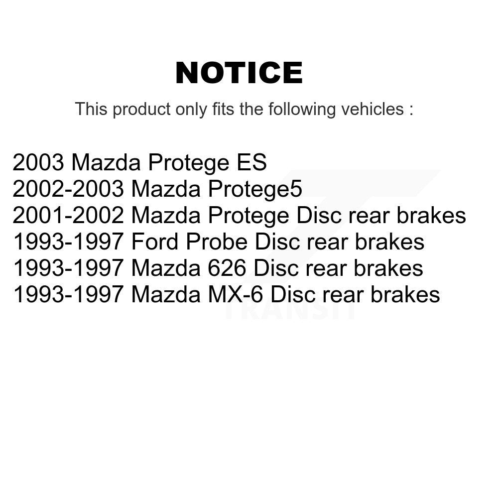 Disc Brake Rotors Rear Pair For Mazda Protege Protege5 Ford Probe MX-6 626