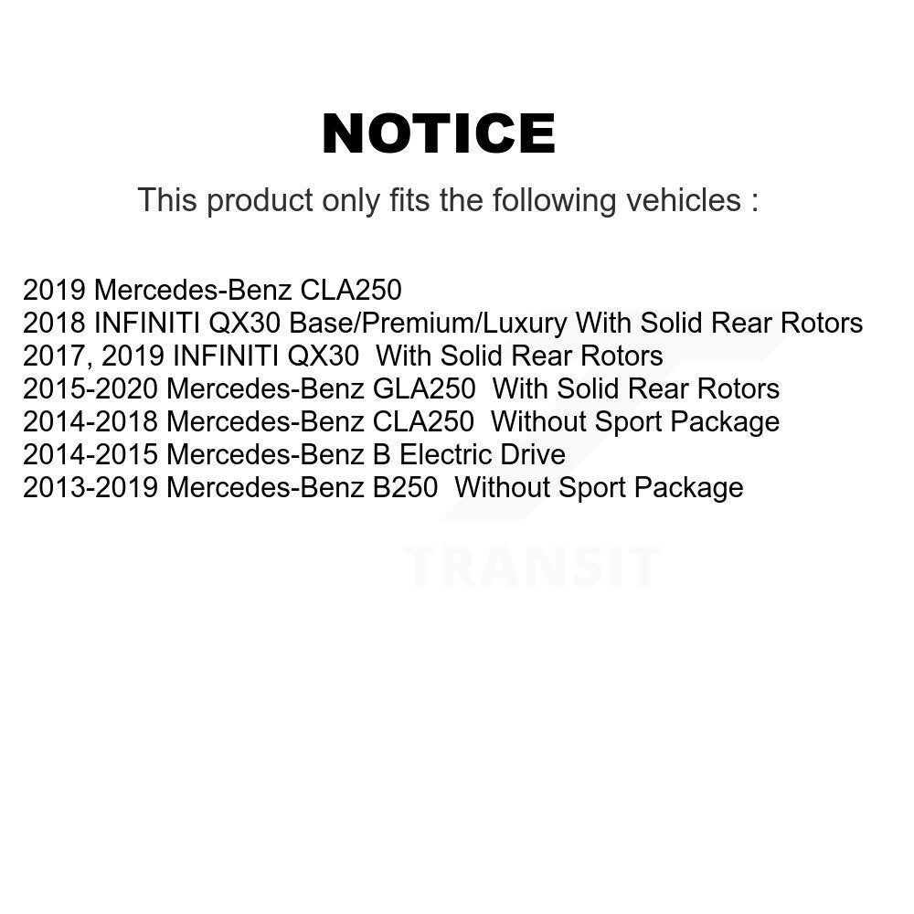 Brake Rotors Front Rear Kit For Mercedes-Benz GLA250 CLA250 B250 INFINITI QX30 B
