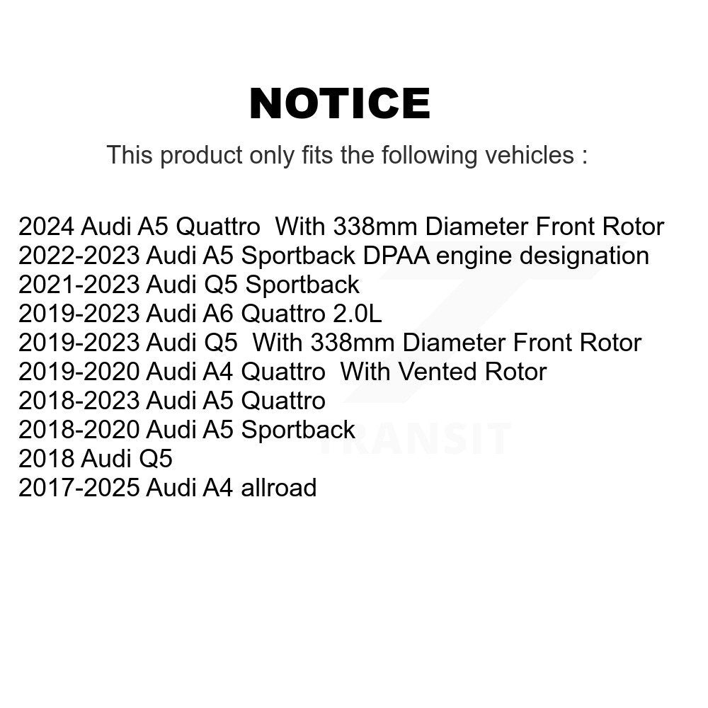 Disc Brake Rotors Front Rear Kit For Audi Q5 A5 Sportback A4 Quattro allroad A6