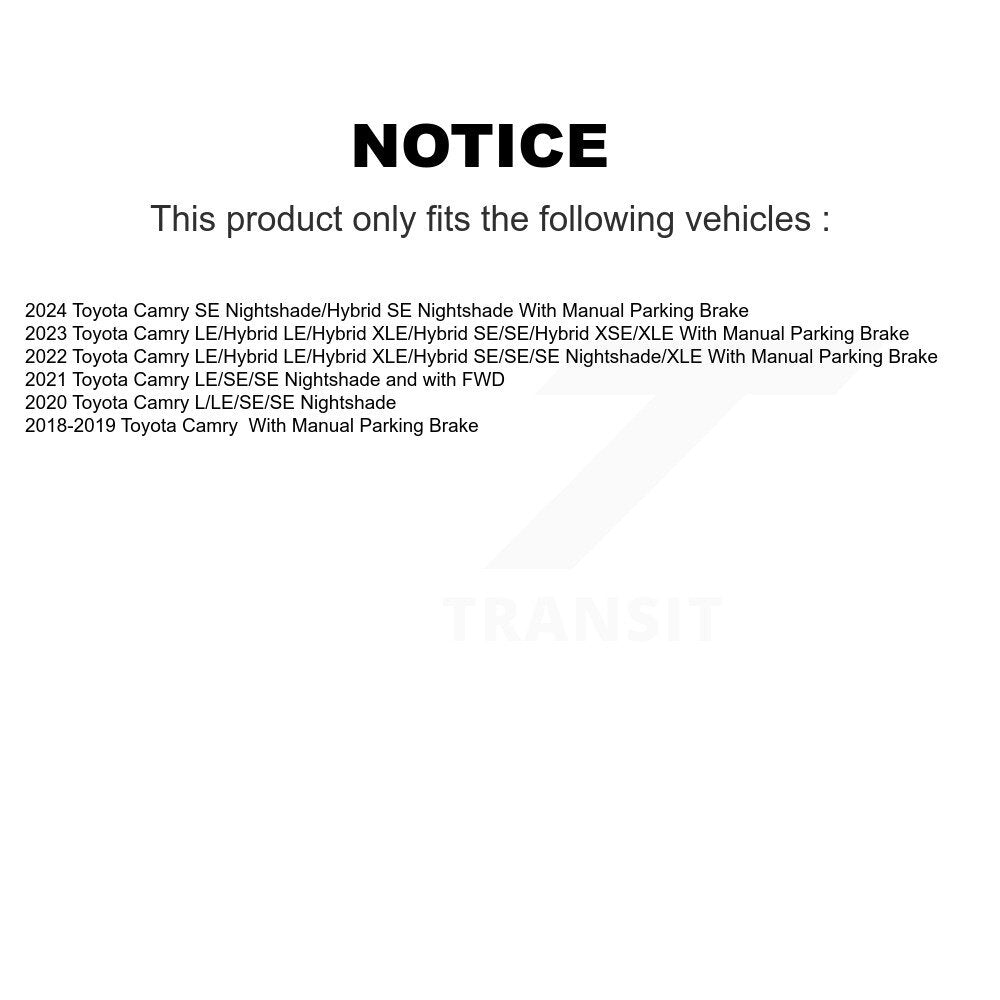 Disc Brake Rotors Front Rear Kit For Toyota Camry