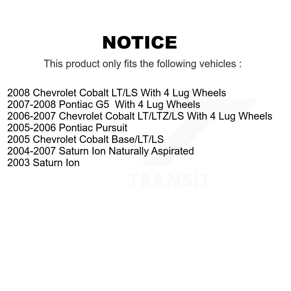 Brake Drums Rear Pair For Chevrolet Cobalt Pontiac Saturn Ion G5 Pursuit