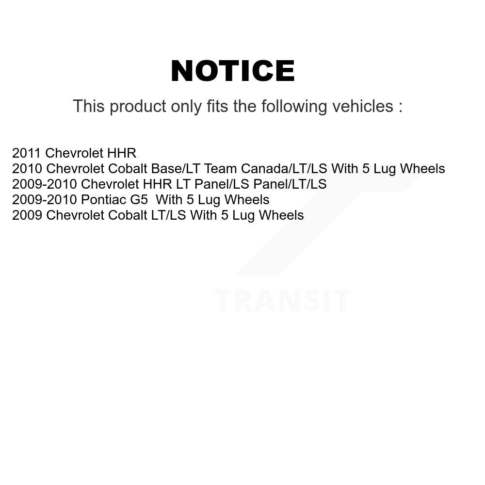 Brake Drums Rear Pair For Chevrolet Cobalt Pontiac G5 HHR