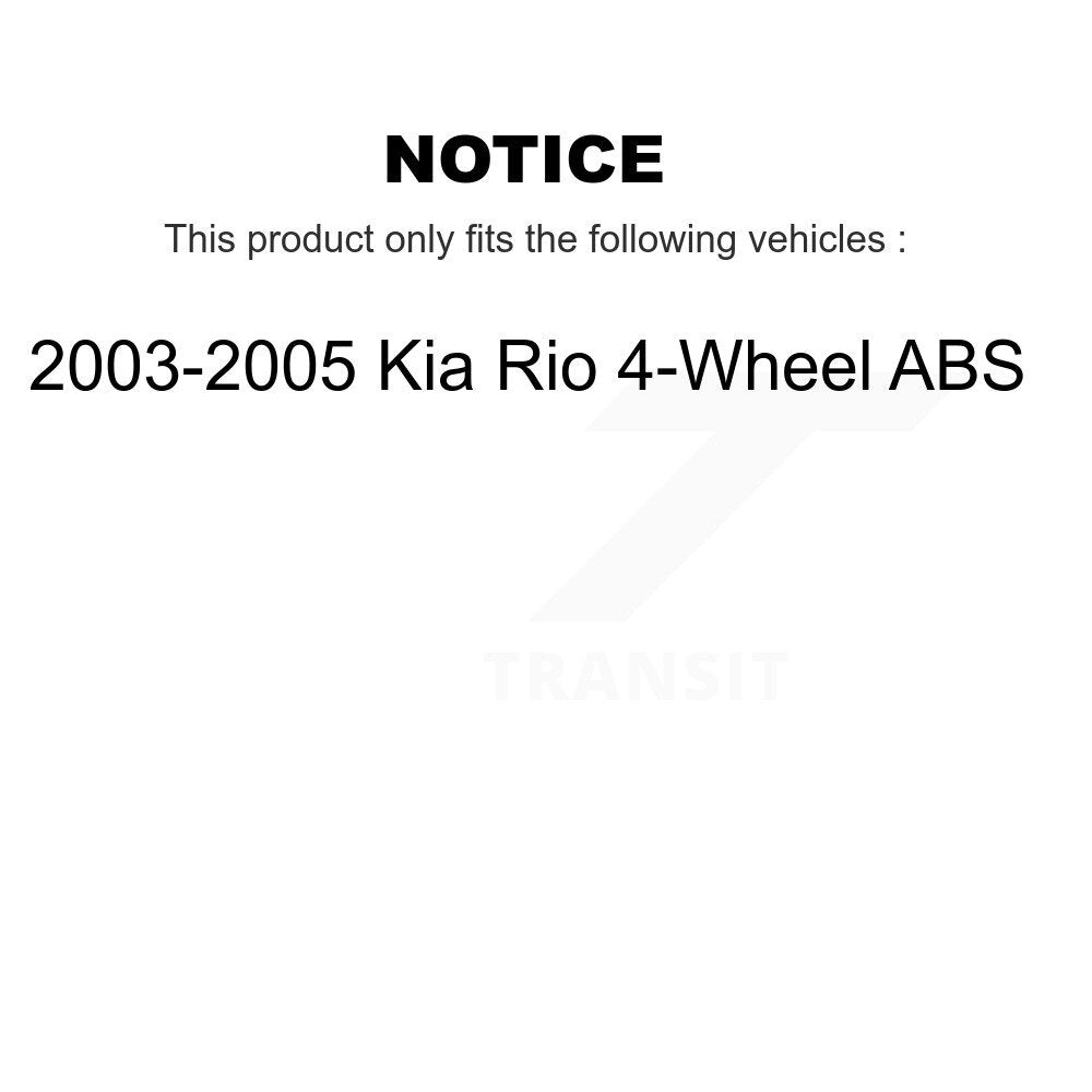 Brake Drums Rear Pair For 2003-2005 Kia Rio 4-Wheel ABS