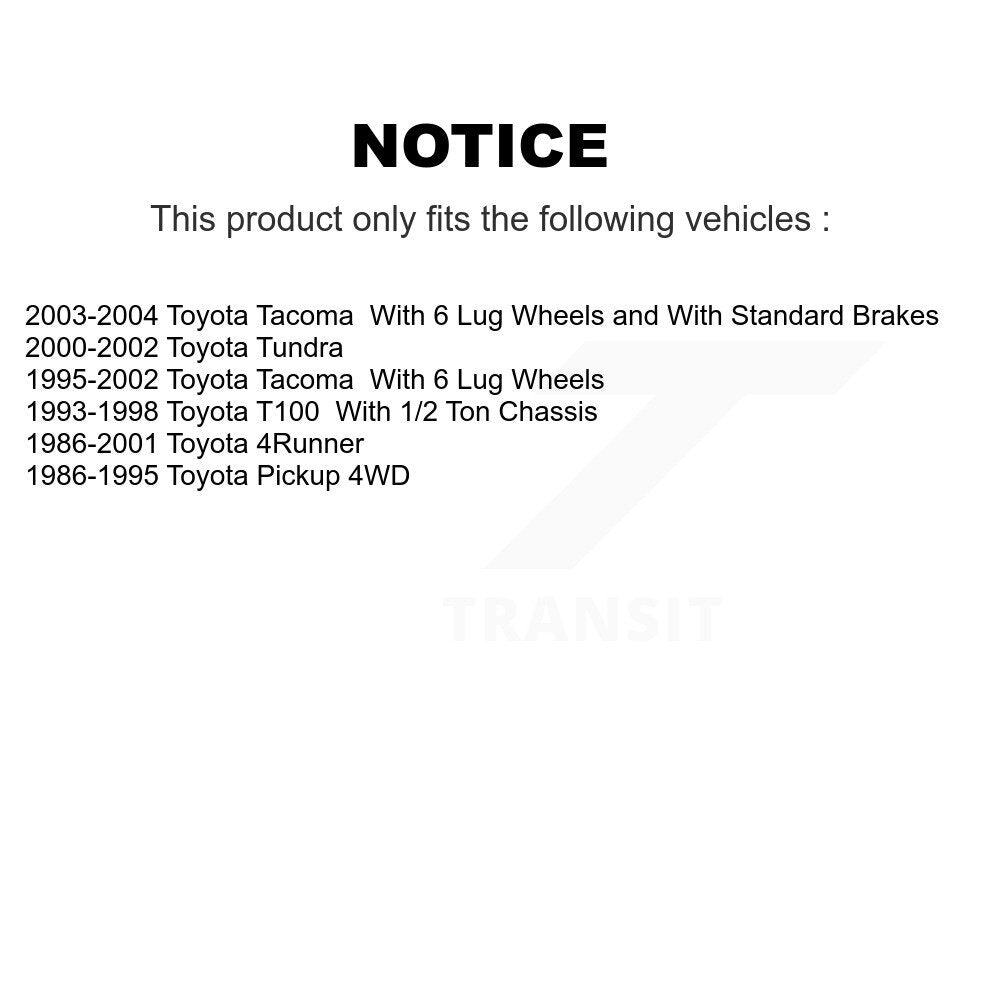 Brake Drums Rear Pair For Toyota 4Runner Tacoma Pickup Tundra T100
