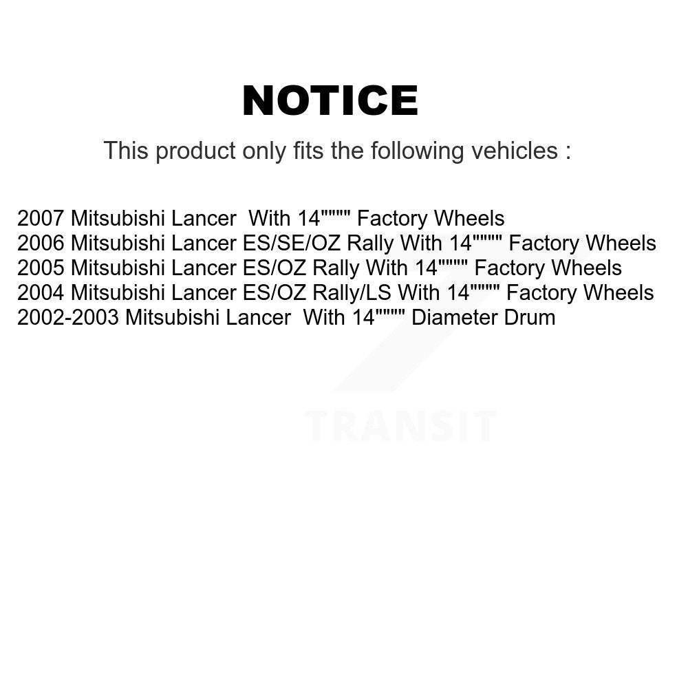 Brake Drums Rear Pair For Mitsubishi Lancer