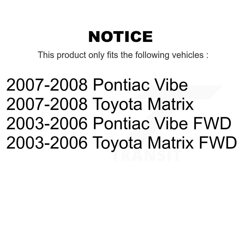 Brake Drums Rear Pair For Toyota Matrix Pontiac Vibe