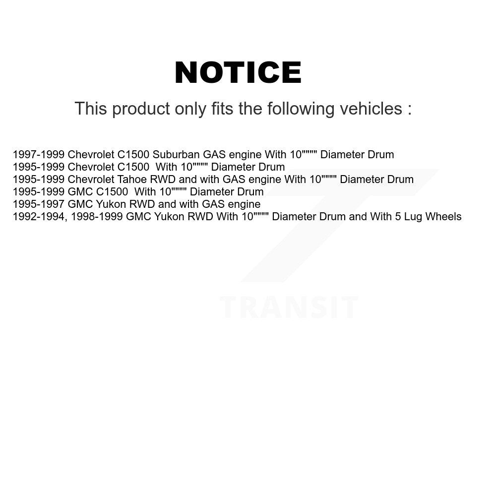 Brake Rotor Drum Kit Front Rear For C1500 Chevrolet GMC Tahoe Yukon Suburban