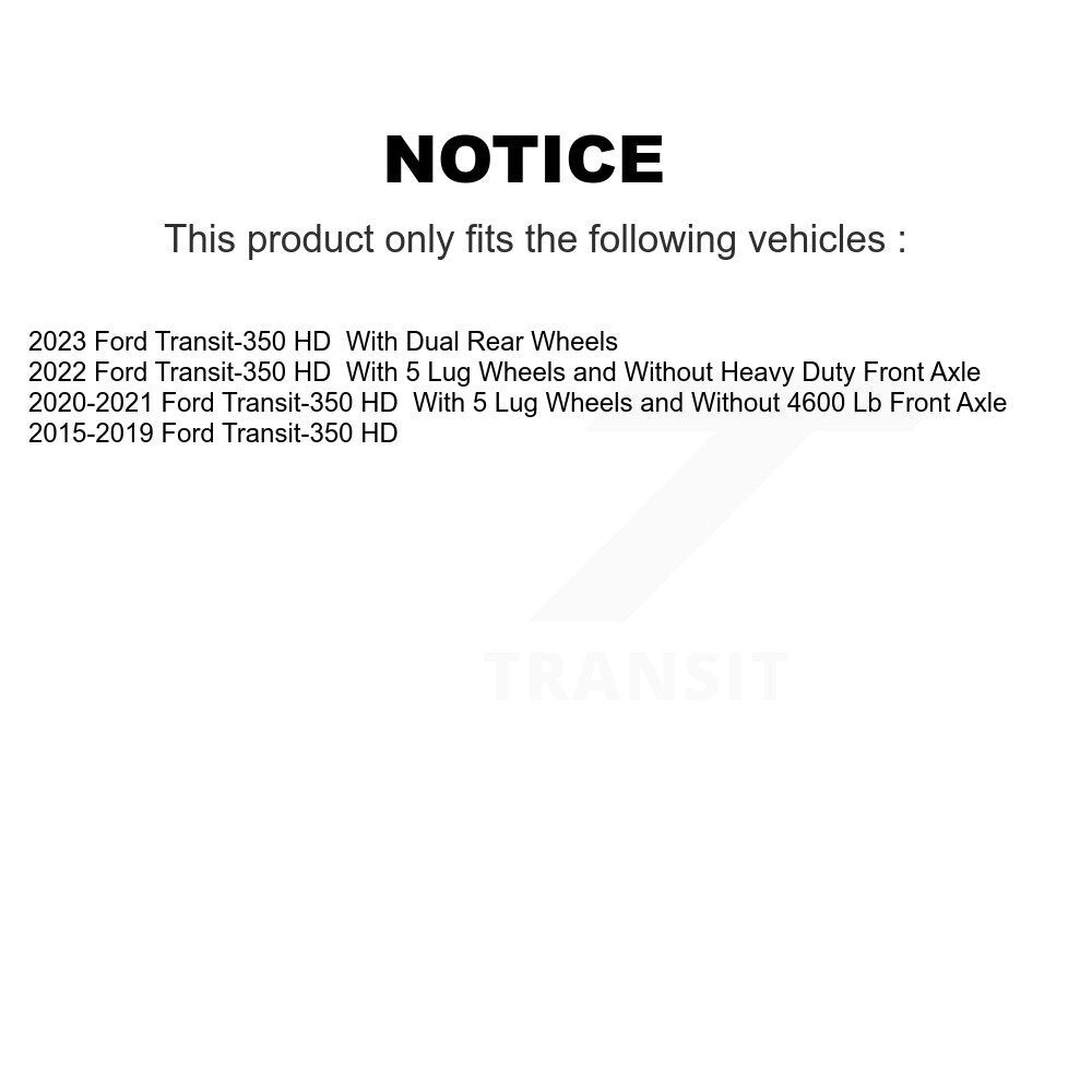 Disc Brake Rotors Front Pair For Ford Transit-350 HD