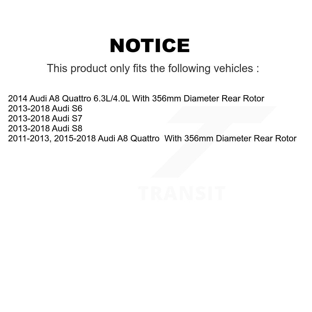 Disc Brake Rotors Rear Pair For Audi A8 Quattro S6 S7 S8