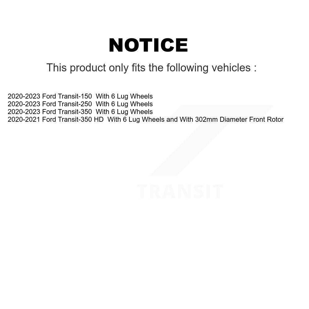Disc Brake Rotors Front Rear Kit For Ford Transit-250 Transit-350 Transit-150 HD