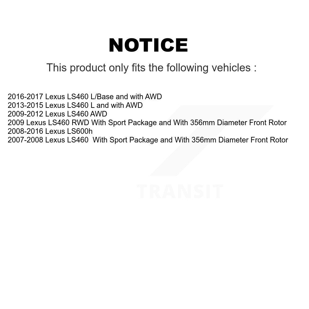 Disc Brake Rotors Front Rear Kit For Lexus LS460 LS600h