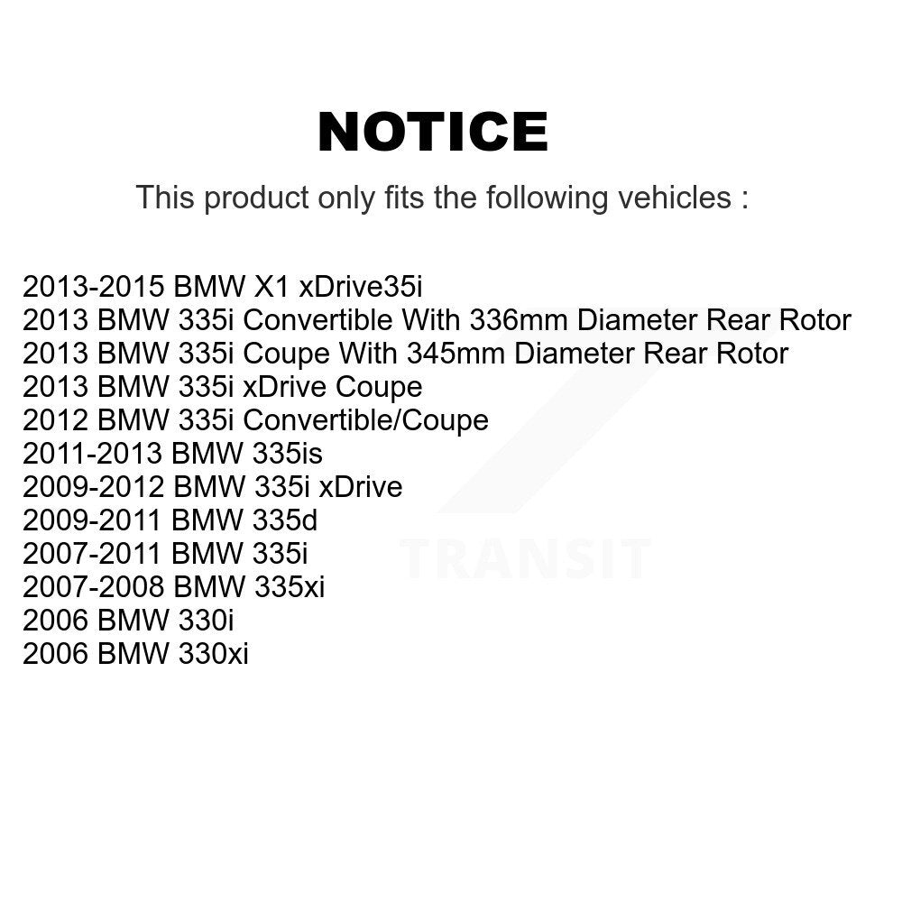 Brake Rotor & Semi-Metallic Pad Rear Kit For BMW X1 335i xDrive 335xi 330i 330xi