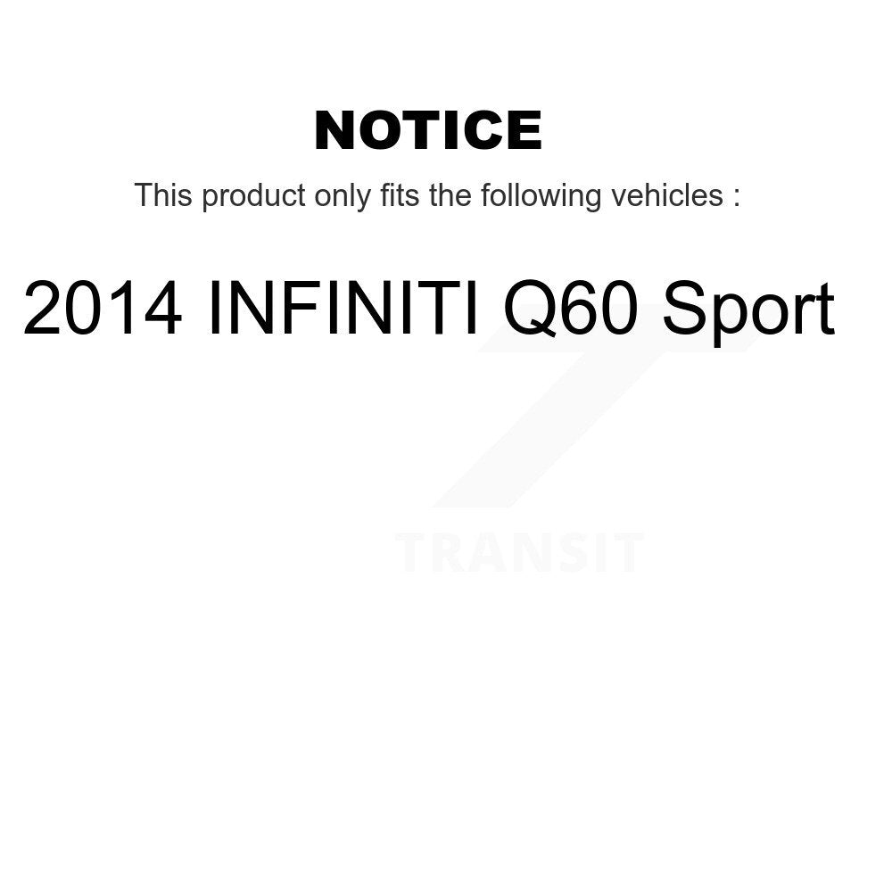 Brake Rotor Ceramic Pad Rear Kit For 14 INFINITI Q60 Sport/Premium