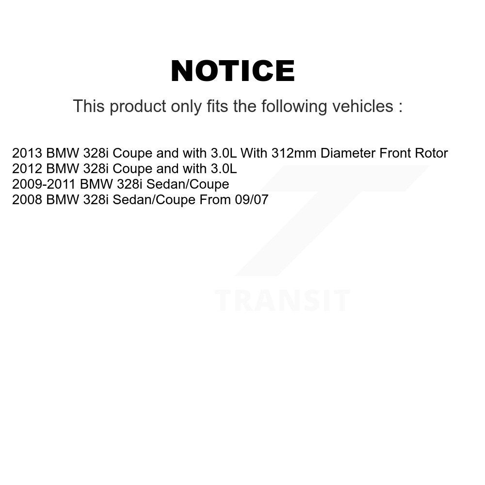 Semi-Metallic Pads And Disc Brake Rotors Front Rear Kit For BMW 328i