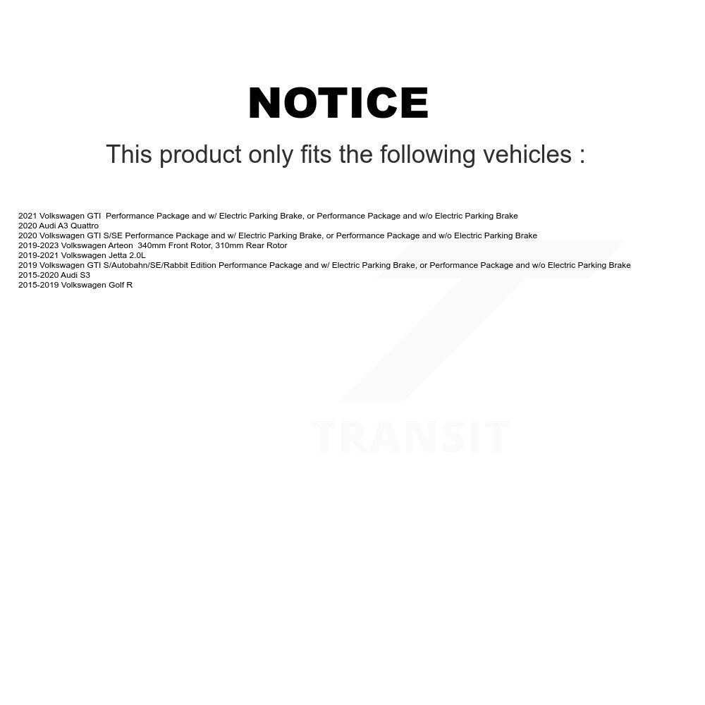 Brake Rotor And Ceramic Pad Front Kit For Volkswagen Jetta Golf R GTI Audi S3 A3
