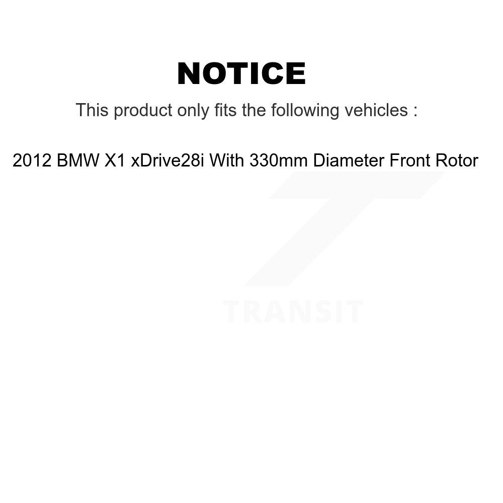 Disc Brake Rotors And Semi-Metallic Pads Front Kit For 2012 BMW X1 xDrive28i