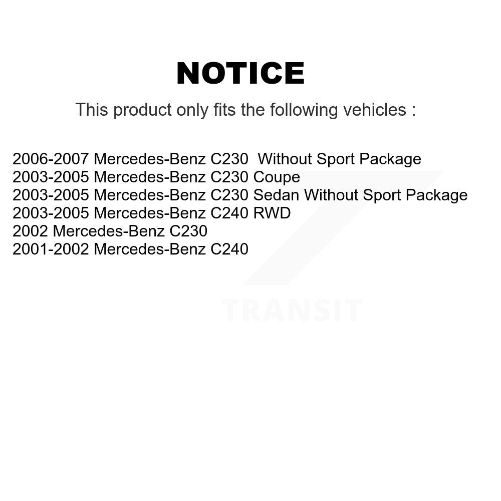 Disc Brake Rotors And Semi-Metallic Pads Front Kit For Mercedes-Benz C230 C240