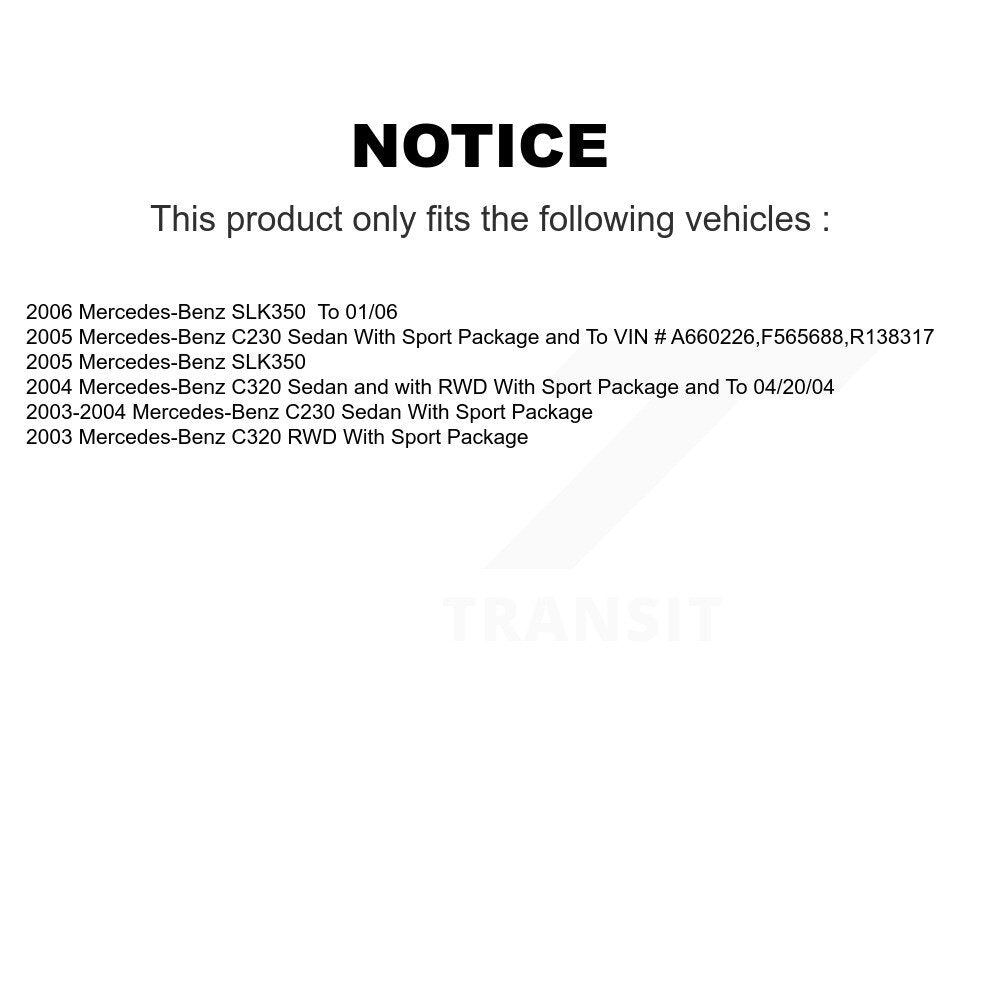 Disc Brake Rotors Semi-Metallic Pad Front Kit For Mercedes-Benz C230 SLK350 C320