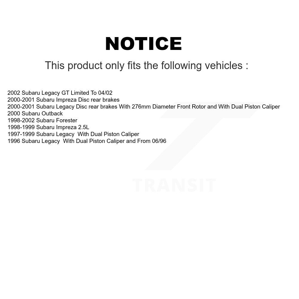 Brake Rotor And Ceramic Pad Front Kit For Subaru Forester Legacy Impreza Outback
