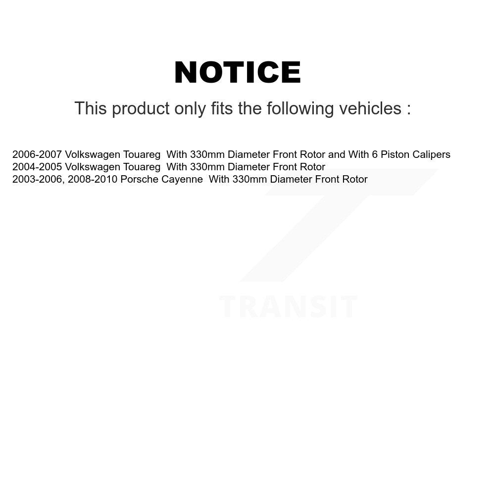 Brake Rotor & Semi-Metallic Pad Front Kit For Porsche Cayenne Volkswagen Touareg