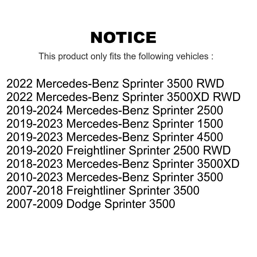 Brake Rotor And Semi-Metallic Pad Front Kit For Mercedes-Benz Sprinter 2500 3500