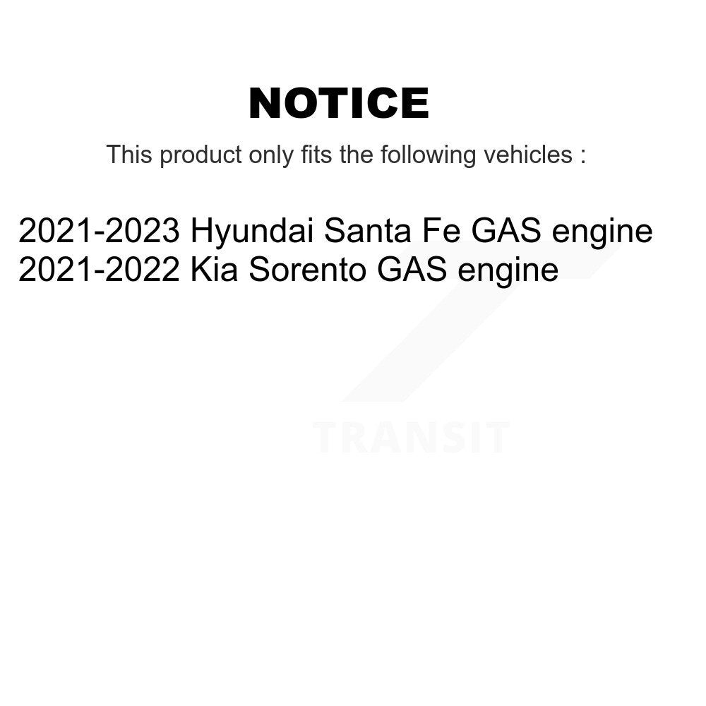 Brake Rotor And Ceramic Pad Rear Kit For Hyundai Santa Fe Kia Sorento GAS engine