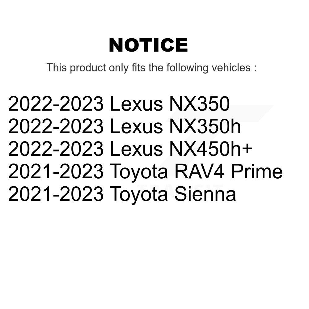 Brake Rotor Ceramic Pad Rear Kit For Toyota Sienna RAV4 Prime Lexus NX350h NX350