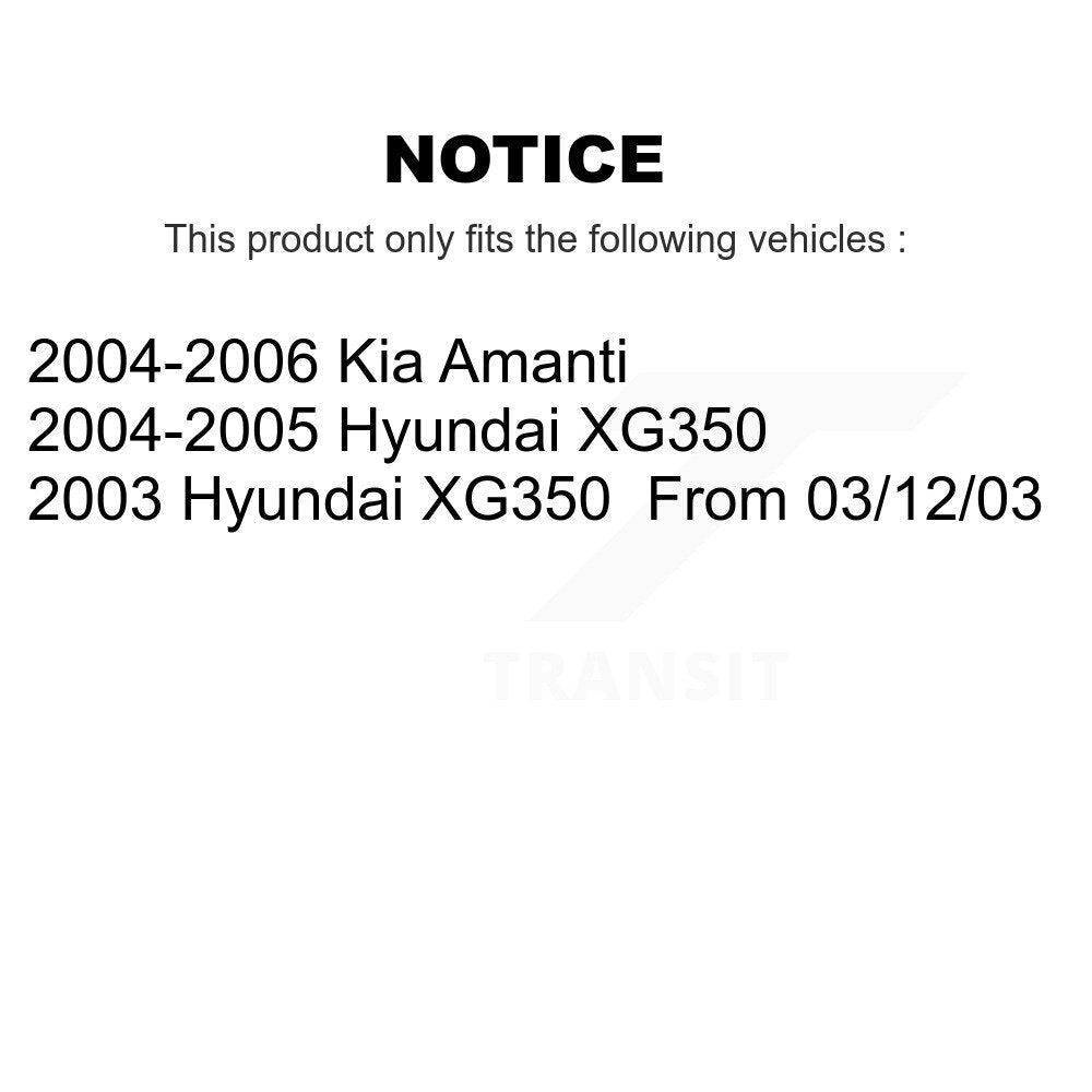 Disc Brake Rotors And Ceramic Pads Front Kit For Kia Amanti Hyundai XG350
